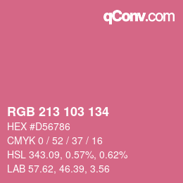 カラーコード: RGB 213 103 134 | qconv.com