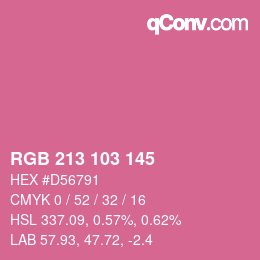 Color code: RGB 213 103 145 | qconv.com