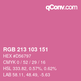 Color code: RGB 213 103 151 | qconv.com