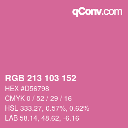 Color code: RGB 213 103 152 | qconv.com