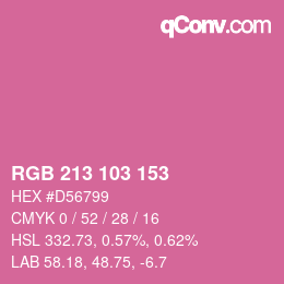 颜色代码: RGB 213 103 153 | qconv.com