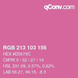 颜色代码: RGB 213 103 156 | qconv.com