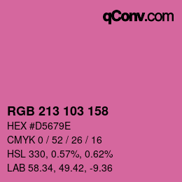 颜色代码: RGB 213 103 158 | qconv.com
