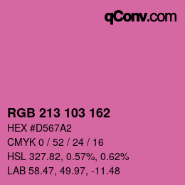 カラーコード: RGB 213 103 162 | qconv.com