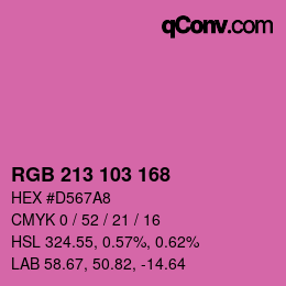 Color code: RGB 213 103 168 | qconv.com