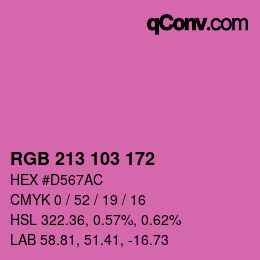 Color code: RGB 213 103 172 | qconv.com
