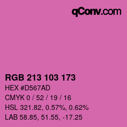 Color code: RGB 213 103 173 | qconv.com