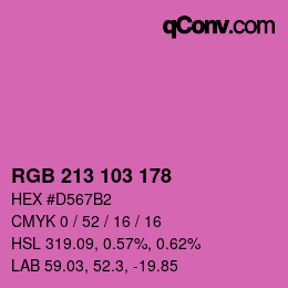 Color code: RGB 213 103 178 | qconv.com