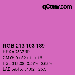 颜色代码: RGB 213 103 189 | qconv.com