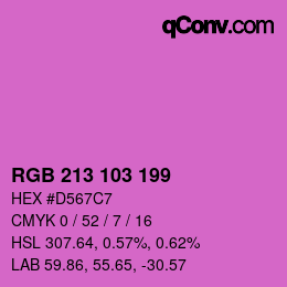 Color code: RGB 213 103 199 | qconv.com