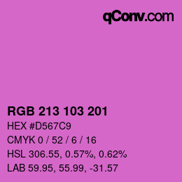 Color code: RGB 213 103 201 | qconv.com