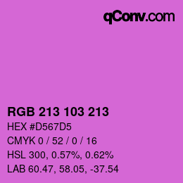 Color code: RGB 213 103 213 | qconv.com