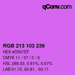 Color code: RGB 213 103 239 | qconv.com