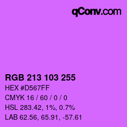 Color code: RGB 213 103 255 | qconv.com