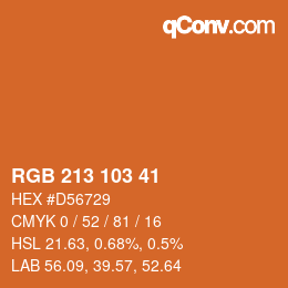 Color code: RGB 213 103 41 | qconv.com