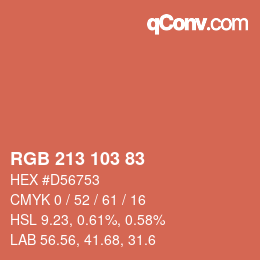 Farbcode: RGB 213 103 83 | qconv.com
