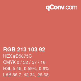 カラーコード: RGB 213 103 92 | qconv.com