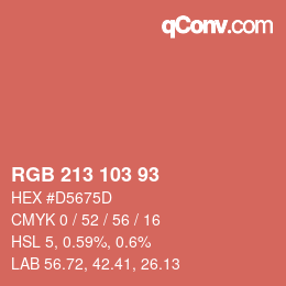 Color code: RGB 213 103 93 | qconv.com