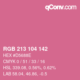 Color code: RGB 213 104 142 | qconv.com
