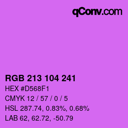 Color code: RGB 213 104 241 | qconv.com