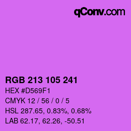 Color code: RGB 213 105 241 | qconv.com