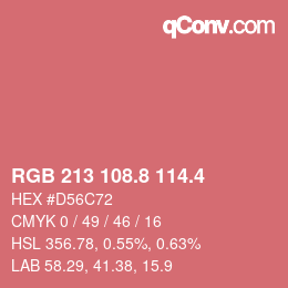 カラーコード: RGB 213 108.8 114.4 | qconv.com