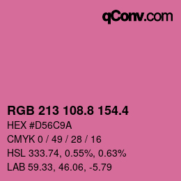 カラーコード: RGB 213 108.8 154.4 | qconv.com