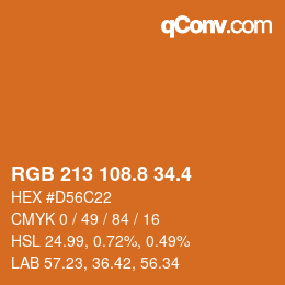 カラーコード: RGB 213 108.8 34.4 | qconv.com