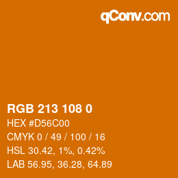 Color code: RGB 213 108 0 | qconv.com