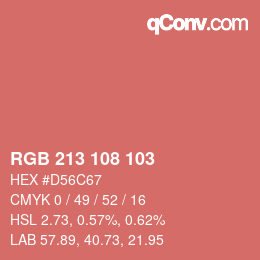 Color code: RGB 213 108 103 | qconv.com