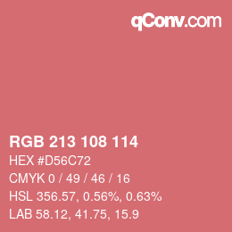 Color code: RGB 213 108 114 | qconv.com