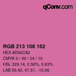Color code: RGB 213 108 162 | qconv.com