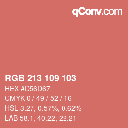 Color code: RGB 213 109 103 | qconv.com
