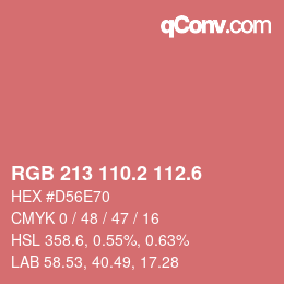 カラーコード: RGB 213 110.2 112.6 | qconv.com