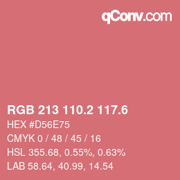 カラーコード: RGB 213 110.2 117.6 | qconv.com