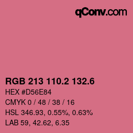 カラーコード: RGB 213 110.2 132.6 | qconv.com