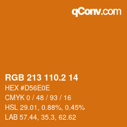 カラーコード: RGB 213 110.2 14 | qconv.com
