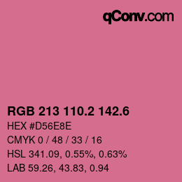 カラーコード: RGB 213 110.2 142.6 | qconv.com
