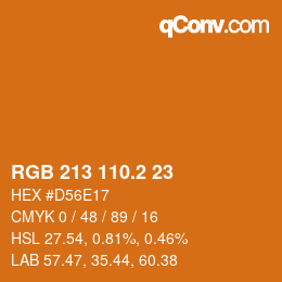 カラーコード: RGB 213 110.2 23 | qconv.com