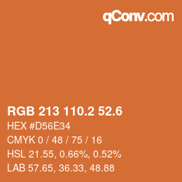カラーコード: RGB 213 110.2 52.6 | qconv.com