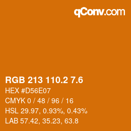 カラーコード: RGB 213 110.2 7.6 | qconv.com