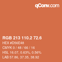 カラーコード: RGB 213 110.2 72.6 | qconv.com
