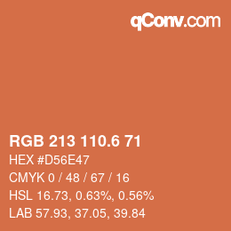 カラーコード: RGB 213 110.6 71 | qconv.com
