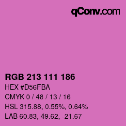 Color code: RGB 213 111 186 | qconv.com