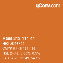 カラーコード: RGB 213 111 41 | qconv.com