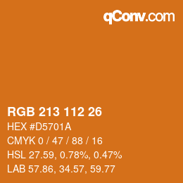Color code: RGB 213 112 26 | qconv.com