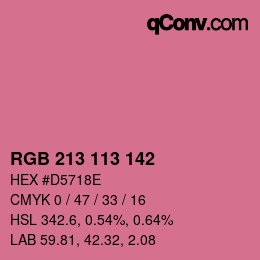 Color code: RGB 213 113 142 | qconv.com