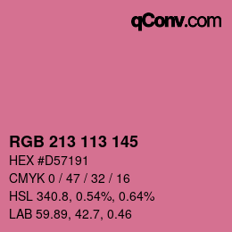 颜色代码: RGB 213 113 145 | qconv.com