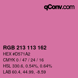 Color code: RGB 213 113 162 | qconv.com