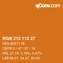 Color code: RGB 213 113 27 | qconv.com